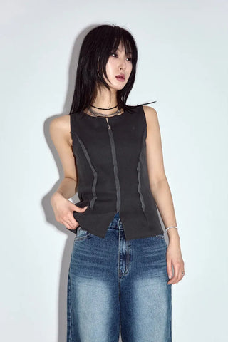 Bead-washed wide jeans