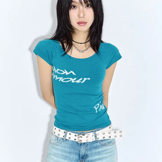 Amour Crop Short Sleeve Tee