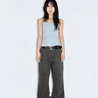 Single-pleat Piggy Wide Pants