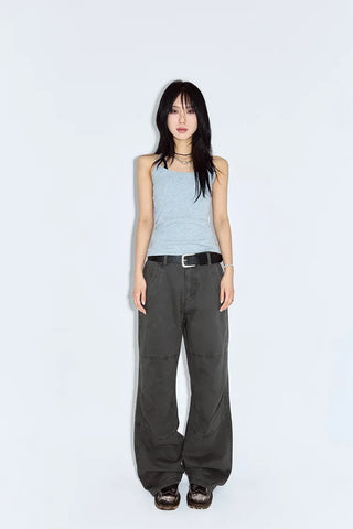 Single-pleat Piggy Wide Pants