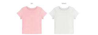 Basic Round Neck Cap Sleeve Short Sleeve T-shirt
