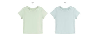 Basic Round Neck Cap Sleeve Short Sleeve T-shirt