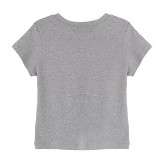 Basic Round Neck Cap Sleeve Short Sleeve T-shirt