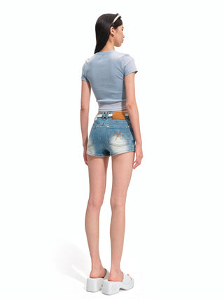 Equestrian Denim Shorts