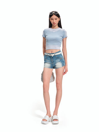 Equestrian Denim Shorts