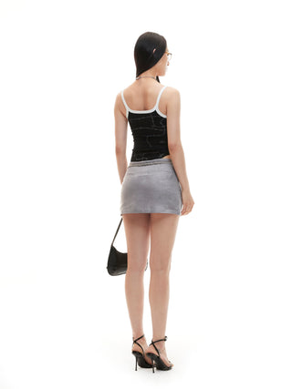 Sudan Grey Embroidered Badge Skirt