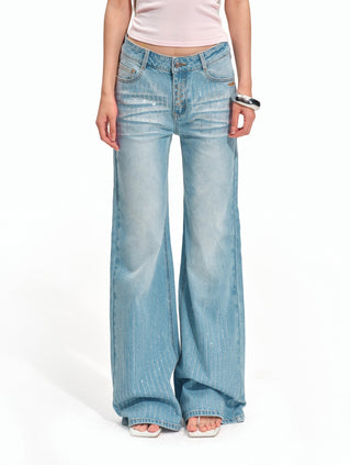 Shimmer Straight-Leg Jeans