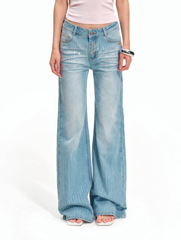 Shimmer Straight-Leg Jeans
