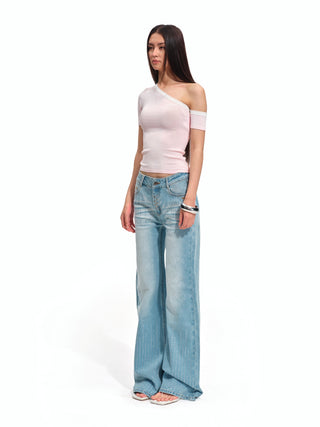 Shimmer Straight-Leg Jeans