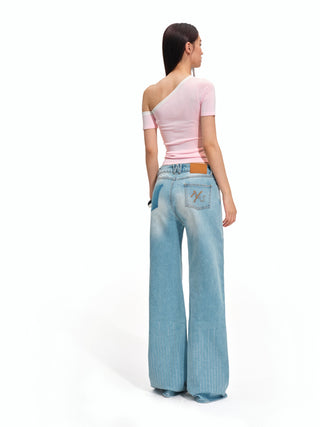 Shimmer Straight-Leg Jeans