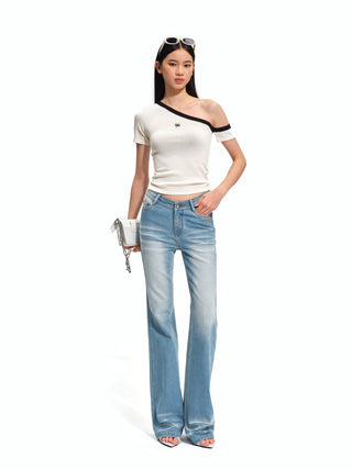 Gardenia White Sculptural Graphic Tee