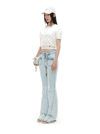 Milk White Pony Knit Tee