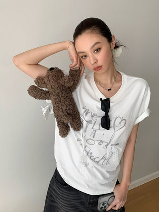 Lace Bow Short Sleeve Top