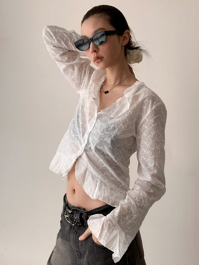 Elegant Collar Peplum Top