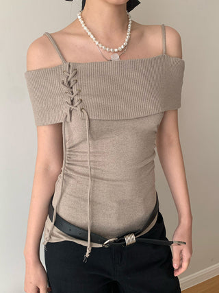 Lace-Up Off-Shoulder Top