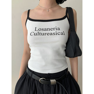 Letter Print Sling Tank Top