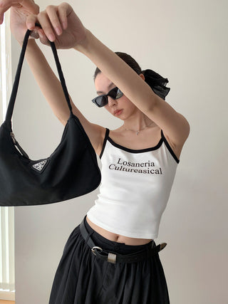 Letter Print Sling Tank Top