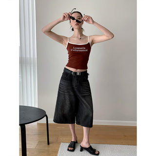 Letter Print Sling Tank Top