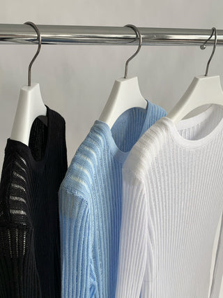 See-Through Elastic Long Sleeve Top