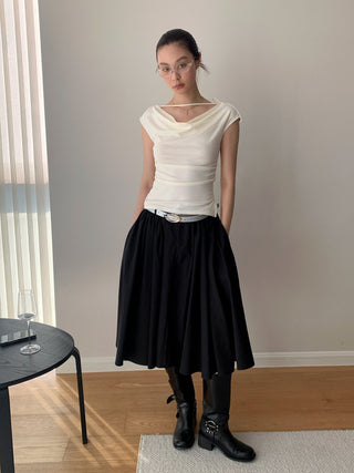 Lace-Up Swing Collar Sleeveless Top