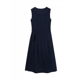 pleated lace vest dress