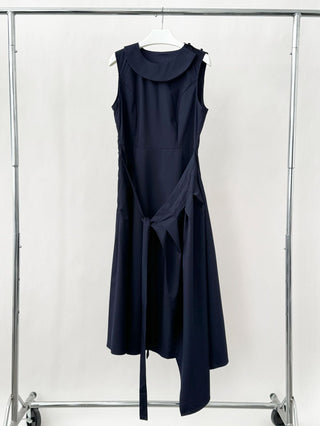 pleated lace vest dress