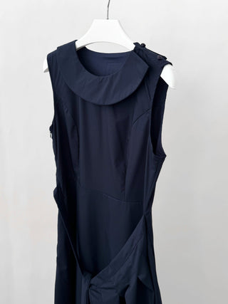 pleated lace vest dress