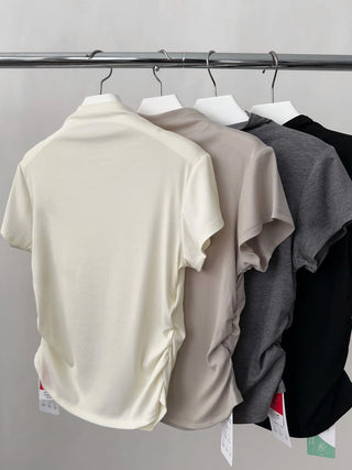 pleated flying sleeve tee