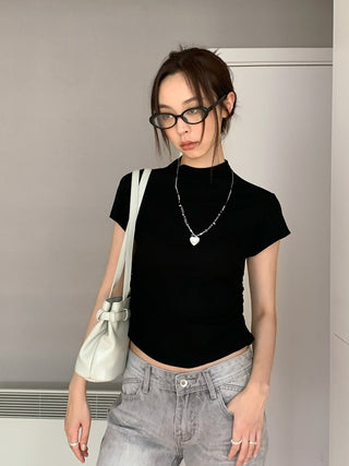 pleated flying sleeve tee