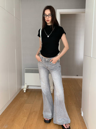 pleated flying sleeve tee