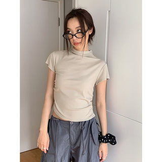 pleated flying sleeve tee