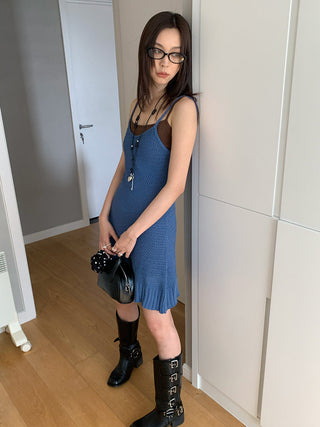 knitted hollow suspender skirt