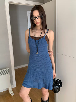 knitted hollow suspender skirt