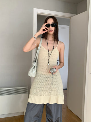 knitted hollow suspender skirt