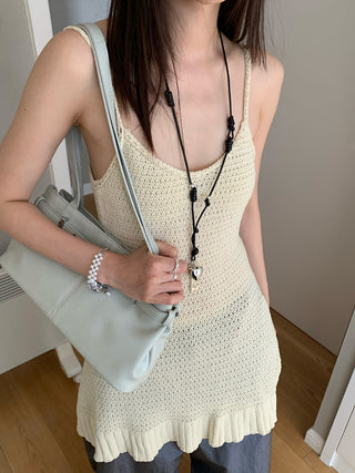 knitted hollow suspender skirt