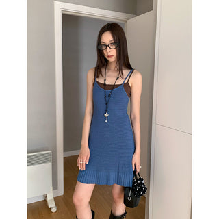 knitted hollow suspender skirt
