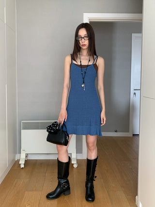 knitted hollow suspender skirt