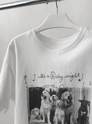 dog print cotton Top