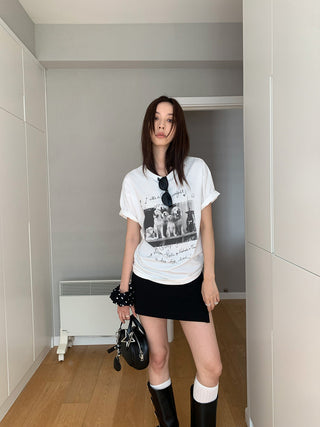 dog print cotton Top
