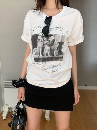 dog print cotton Top
