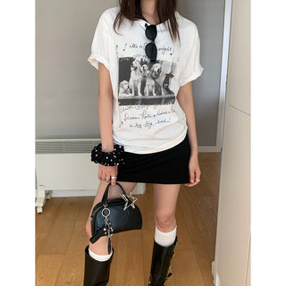 dog print cotton Top