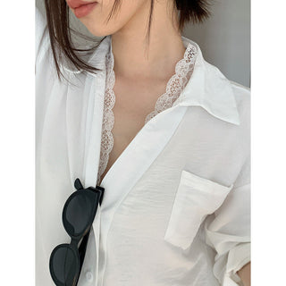 lace V-neck sun shirt