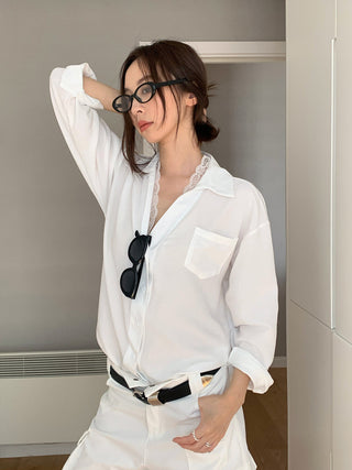 lace V-neck sun shirt