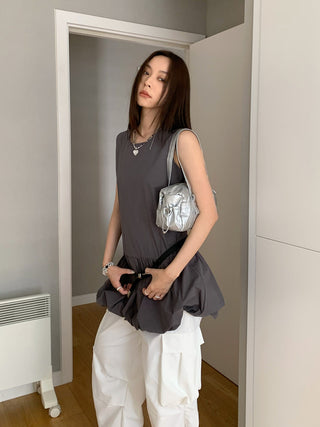 sleeveless bud vest dress