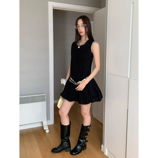 sleeveless bud vest dress