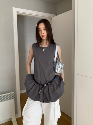 sleeveless bud vest dress