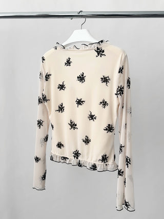 floral mesh sunscreen cardigan