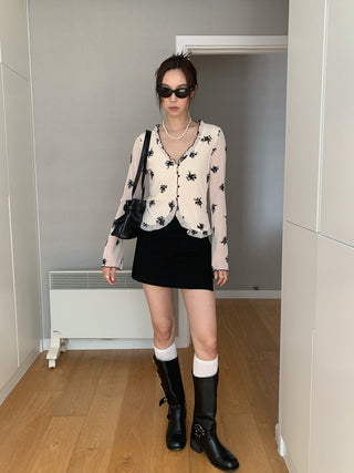 floral mesh sunscreen cardigan