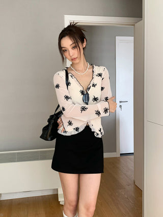 floral mesh sunscreen cardigan