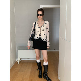 floral mesh sunscreen cardigan